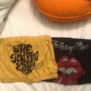 Two Rolling Stones crop tops